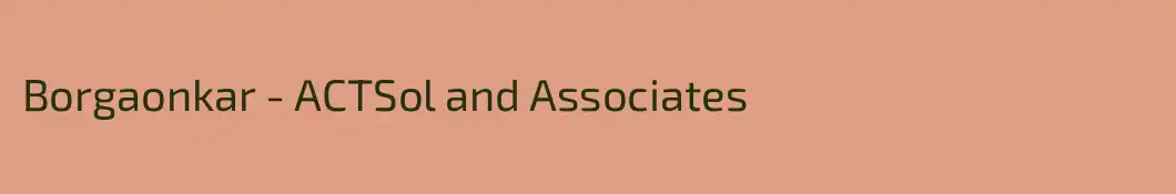 Borgaonkar - ACTSol and Associates